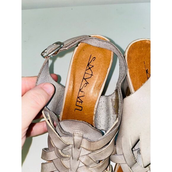 B2 SixtySeven womens heels leather shoes topshop Nordstrom 37 6.5 STRAPPY - Picture 3 of 5